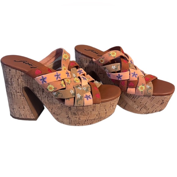Free People Shoes - Free People Lisbon Platform Chunky Sandals Mules Sandbar Multi Size 7